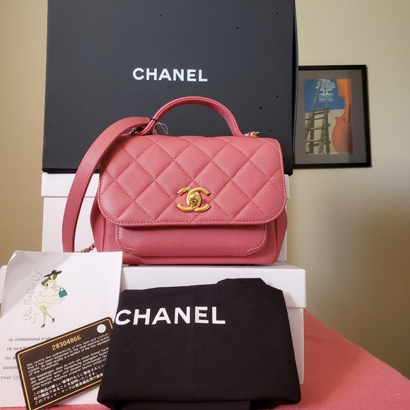 CHANEL Handbags - Chanel business affinity pink caviar gold hard ware small bag